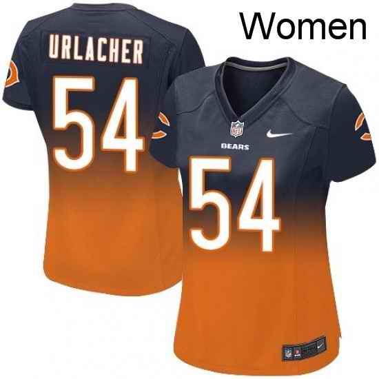 Womens Nike Chicago Bears 54 Brian Urlacher Elite NavyOrange Fadeaway NFL Jersey